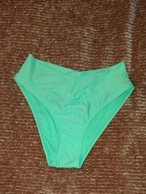 Women's High-Waist Bikini Bottom - Green